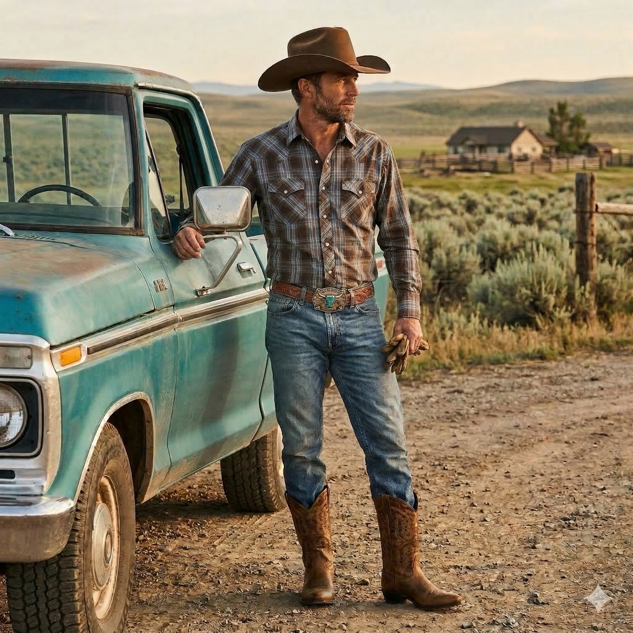 Men's cowboy boots OW2042 Placerville, brown